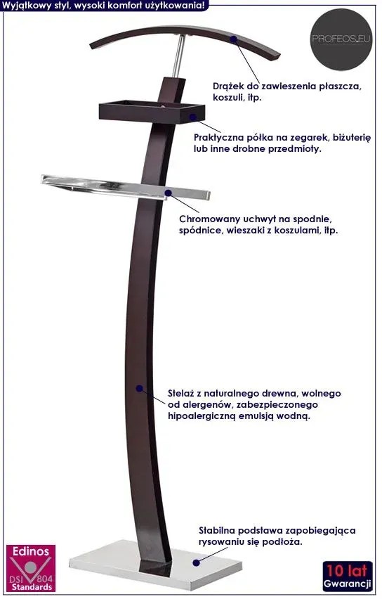 Nowoczesny podłogowy wieszak stojący A4-C51