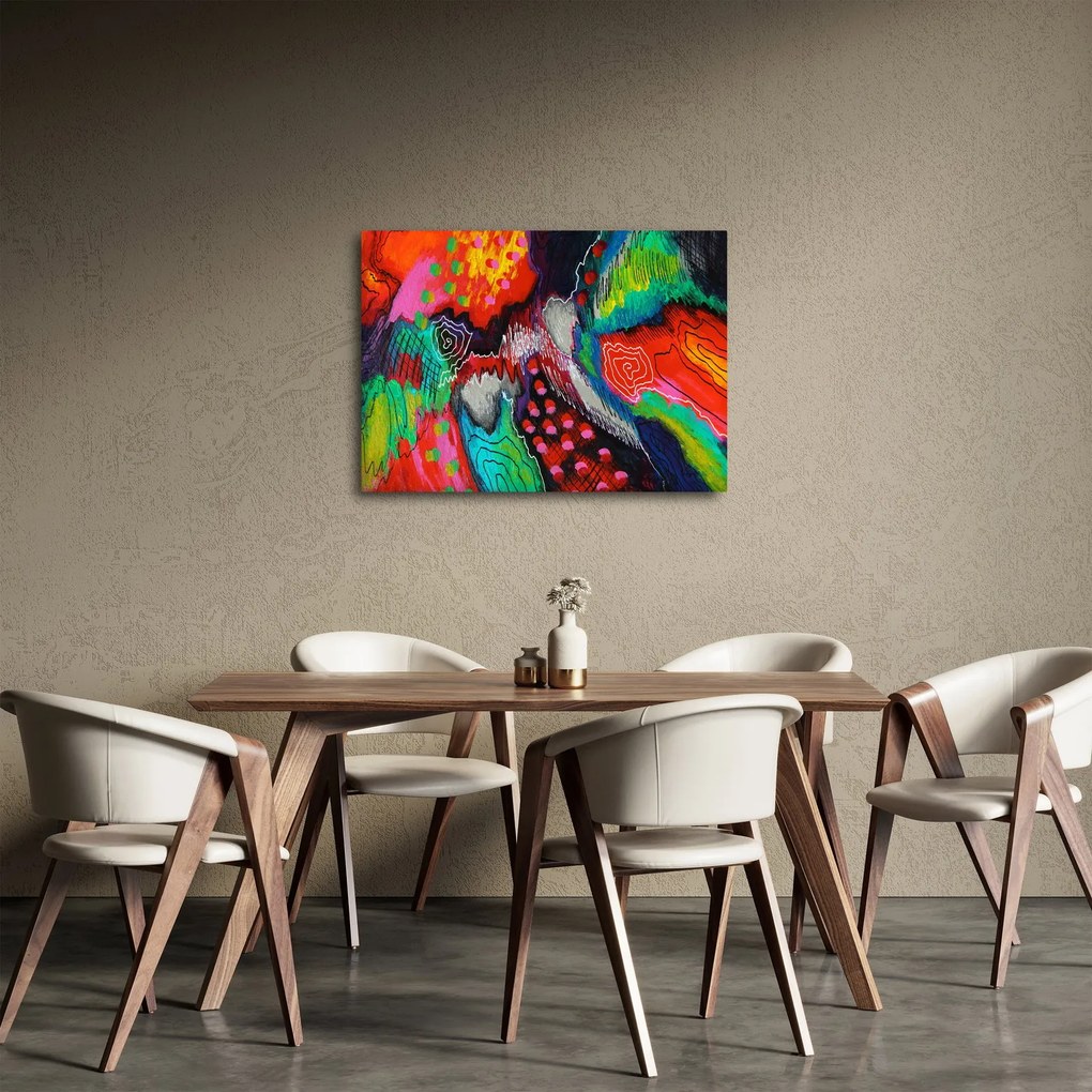 Abstrakcyjny obraz - kolory (70x50 cm)