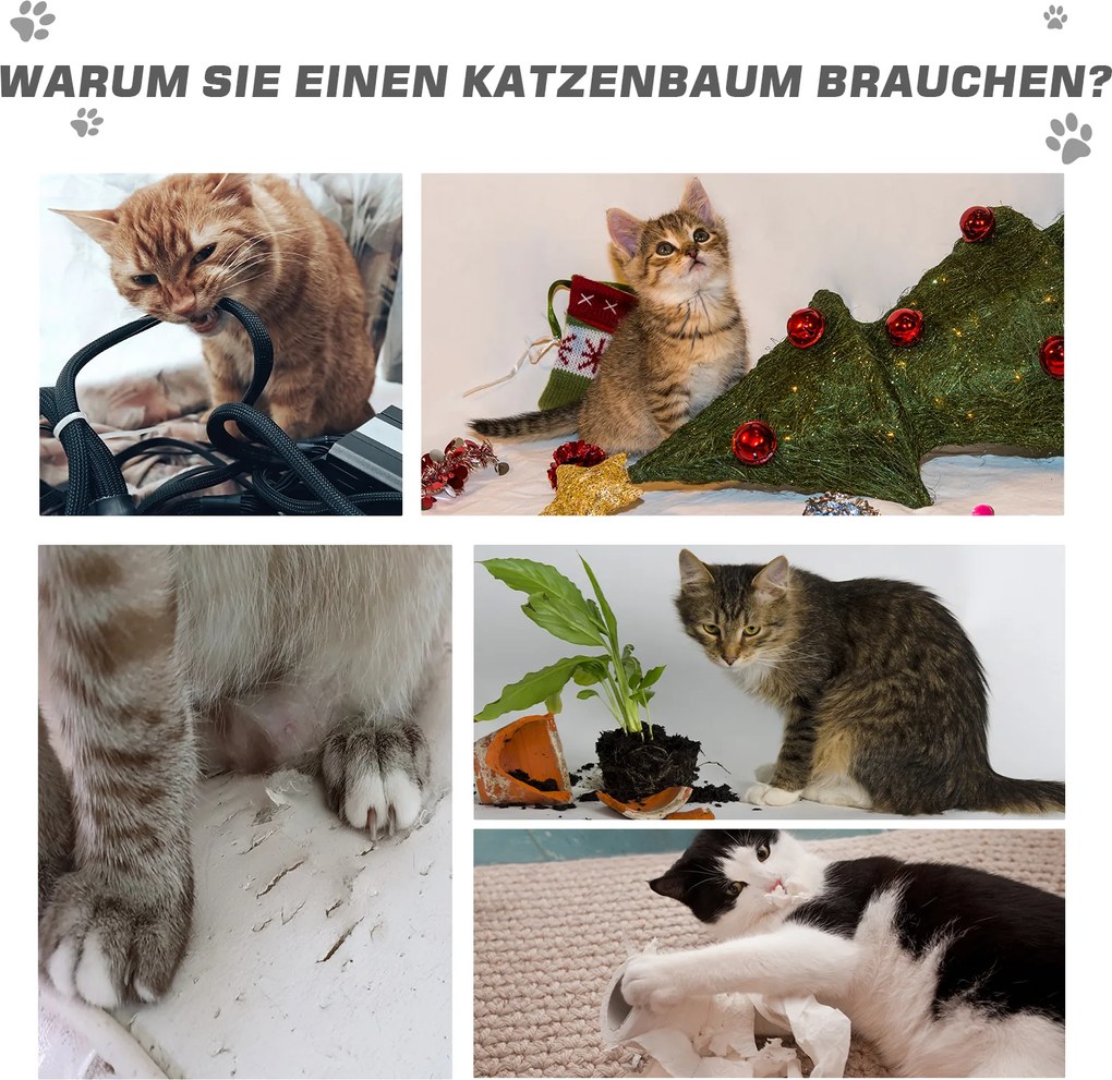 Drapak dla kota Drapak do ostrzenia pazurów dla kota z sizalowymi kolumnami Drapak dla kota ciemnoszary | Aosom.pl