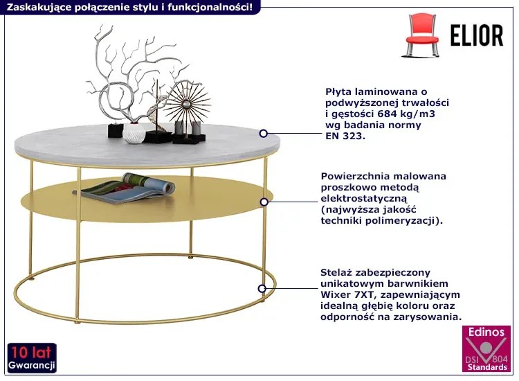 Dwupoziomowy stolik kawowy beton - Rencontrer 3X