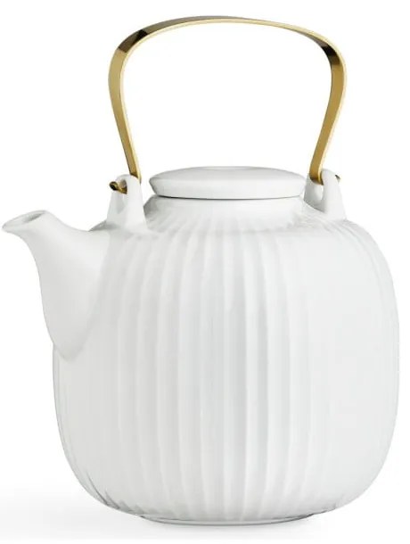 Biały porcelanowy dzbanek do herbaty Kähler Design Hammershoi, 1,2 l