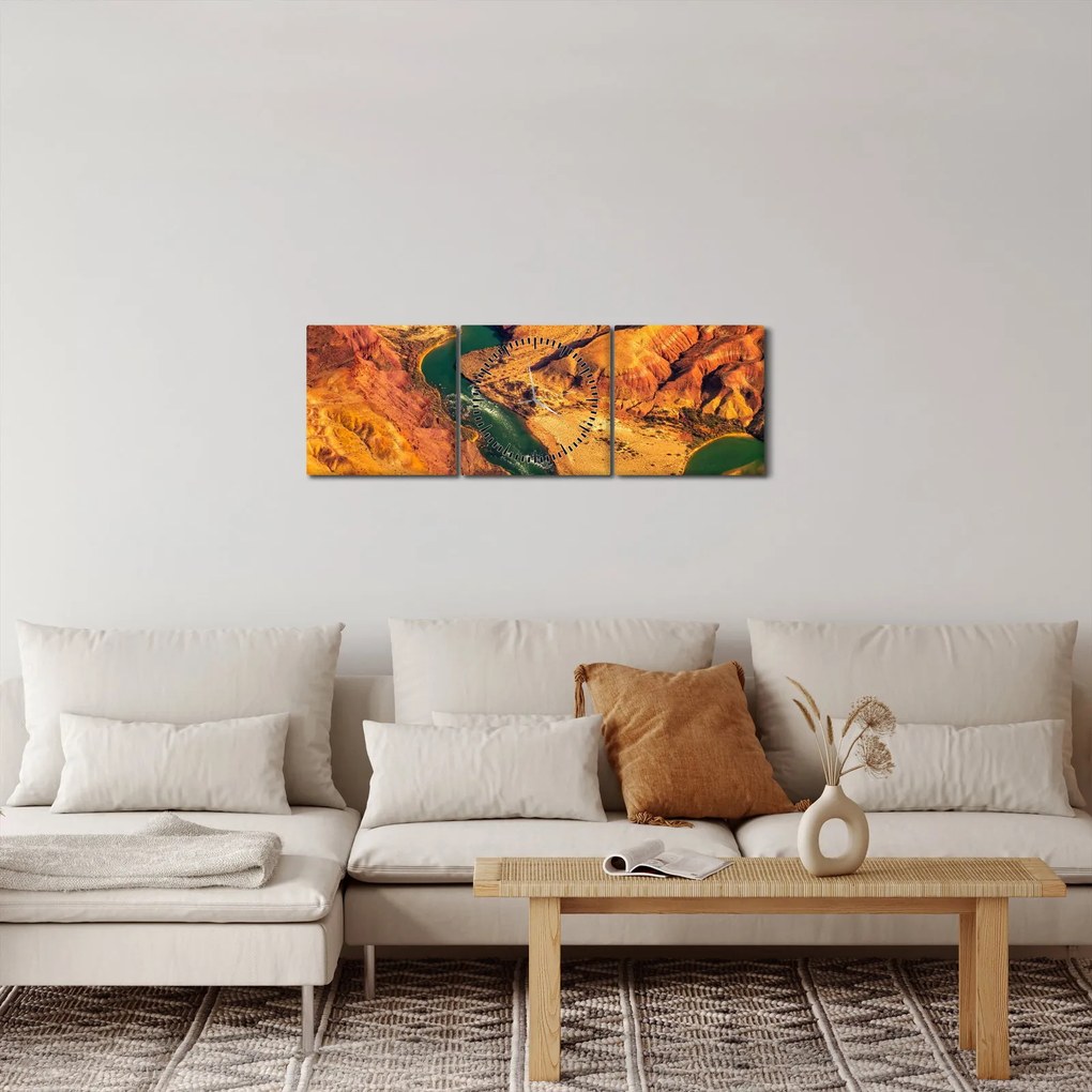 Obraz - Wielki Kanion (z zegarem) (90x30 cm)