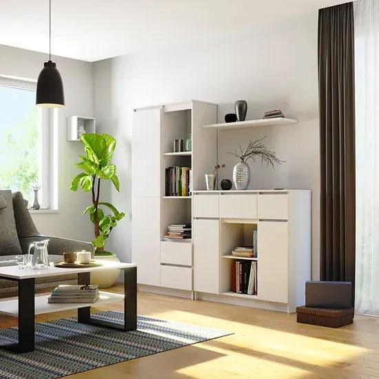 Biała minimalistyczna komoda do salonu N4-G26