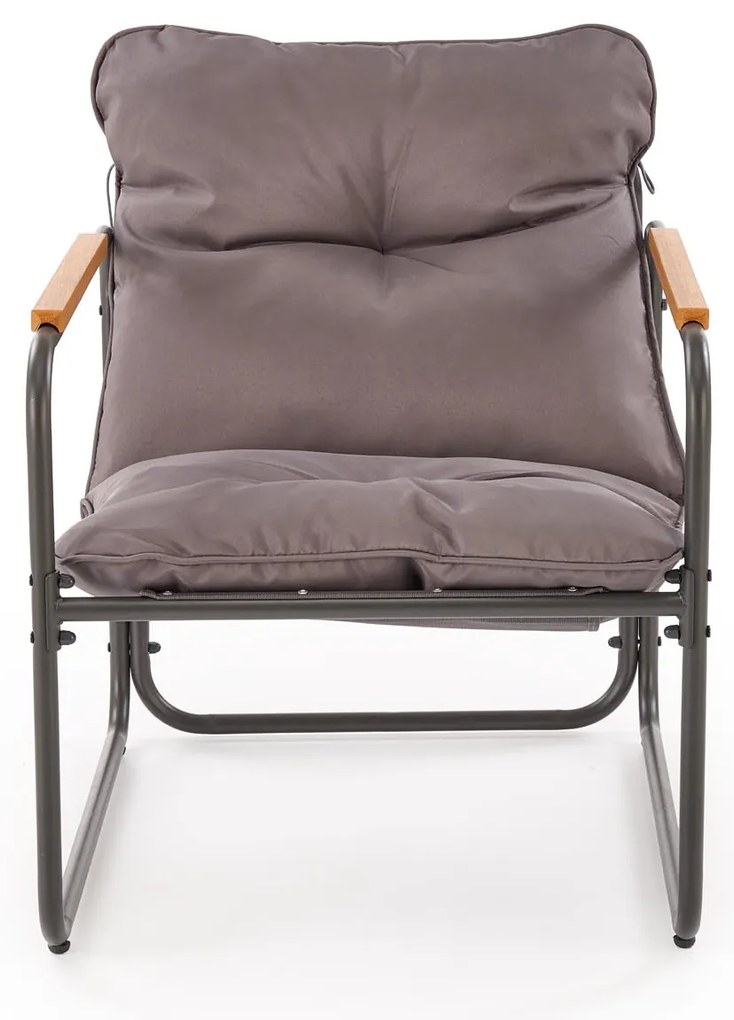 HUDSON Zestaw ogrodowy HUDSON sofa, 2 fotele, ława, popielaty nowoczesny