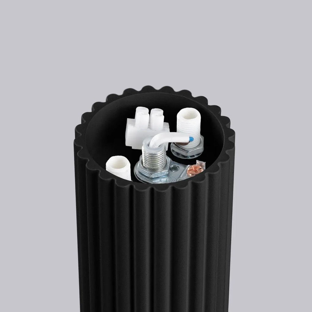 Plafon HALO czarny IP44 ryflowany SOLLUX  LIGHTING