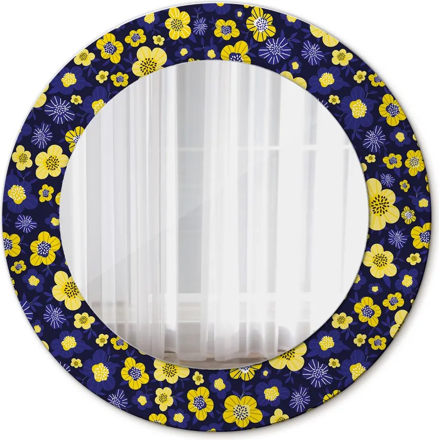 Lustro dekoracyjne okrągłe Słodkie małe kwiaty