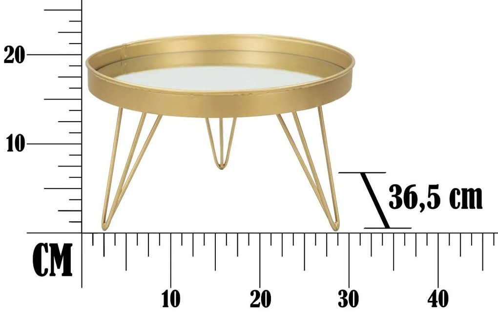 Dekoracyjna lustrzana taca na nóżkach, Ø 31 cm