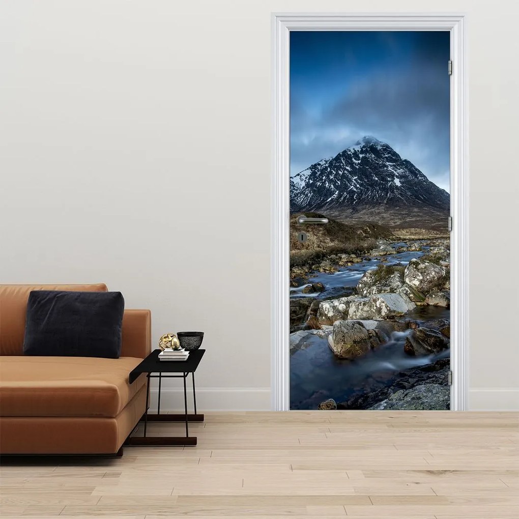 Fototapeta na drzwi - Góra i rzeka (95x205cm)