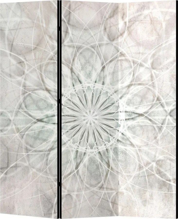 Parawan pokojowy 3-częściowy 135x172 Dwustronny dekoracyjny minimalistyczny zen Szary Szara Geometryczna Rozeta