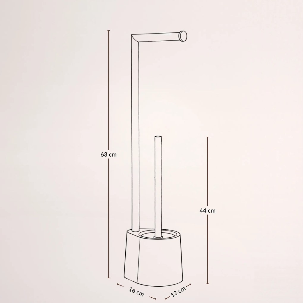 Stojak na papier toaletowy i szczotkę do WC STILK, 63 cm