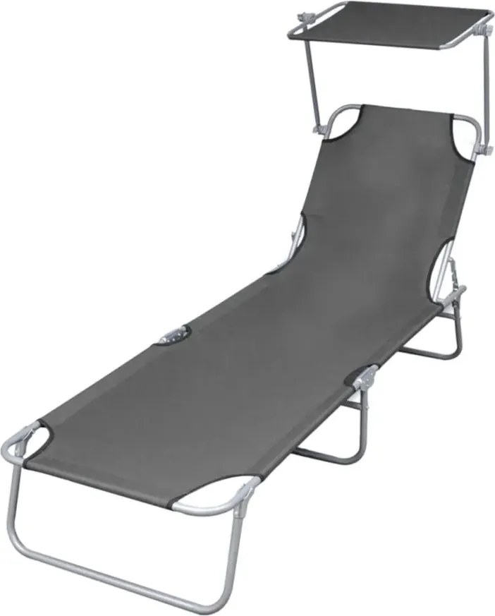 Aluminiowy leżak ogrodowy z zadaszeniem K8-L11