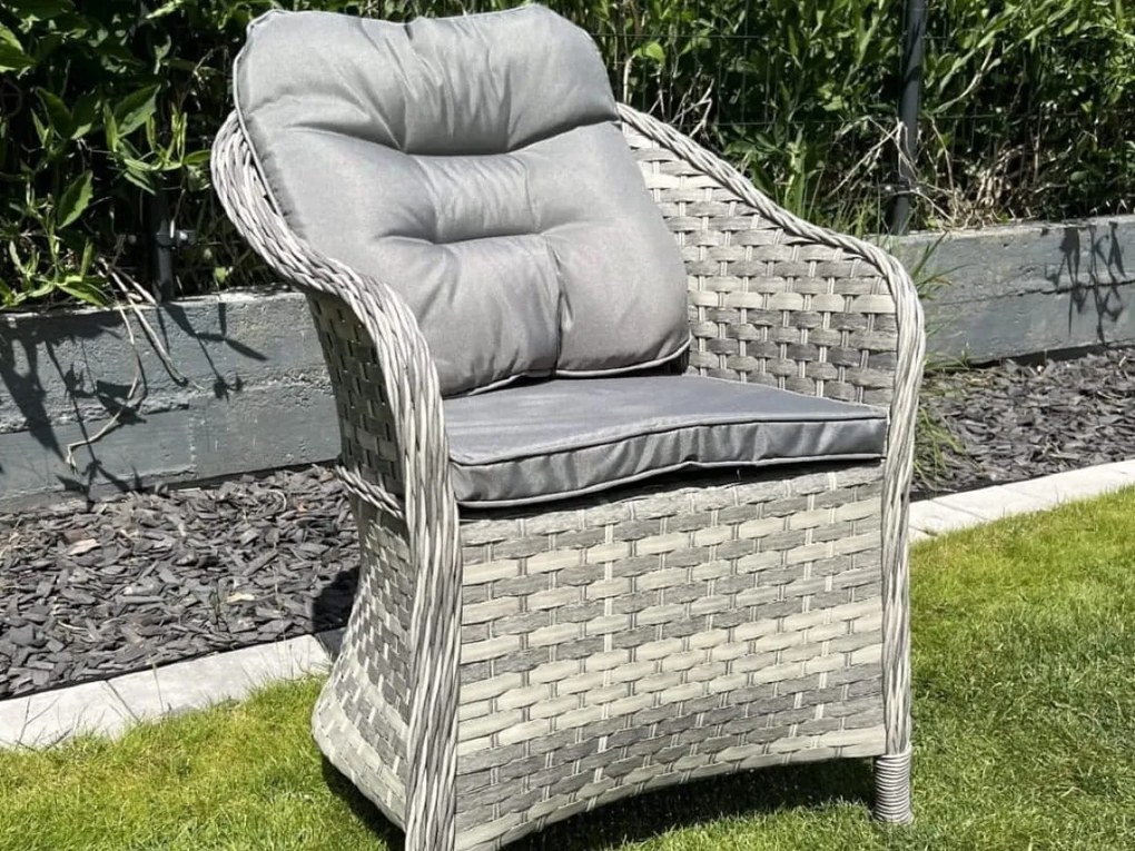 Elegancki fotel ogrodowy z technorattanu MODERNO jasno szary