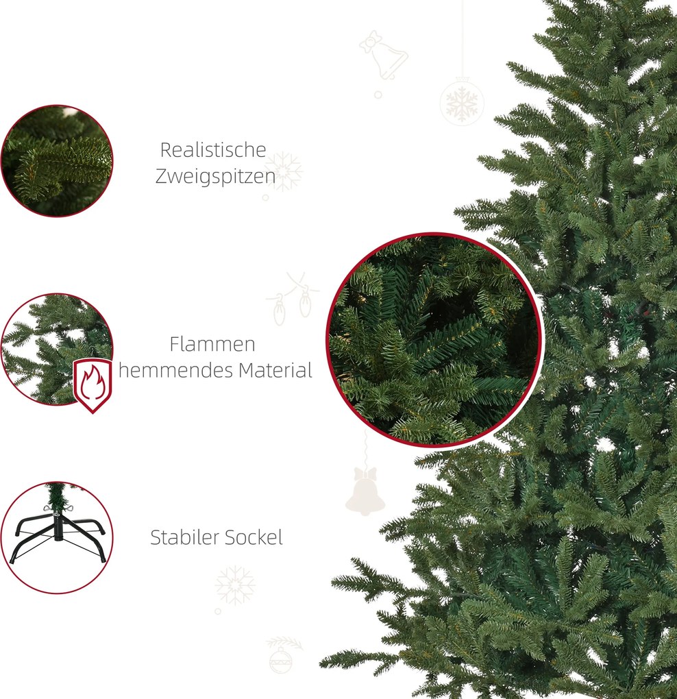 Sztuczna choinka jodła składana i zdejmowana, zielony | Aosom PL