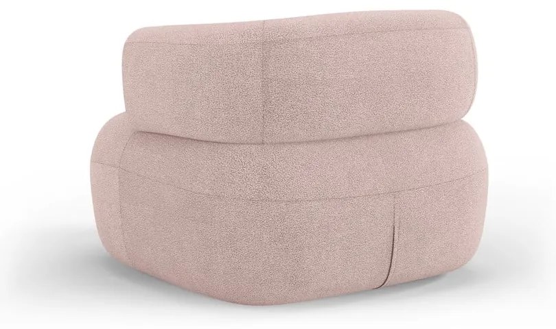 Jasnoróżowy fotel z materiału bouclé Jenny – Micadoni Home