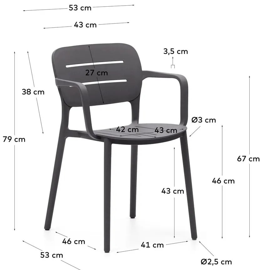 Szare plastikowe krzesło ogrodowe Morella – Kave Home