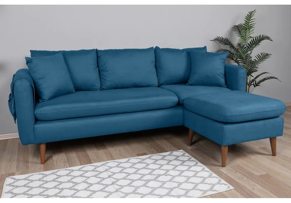 Niebieska sofa 215 cm Sofia – Balcab Home