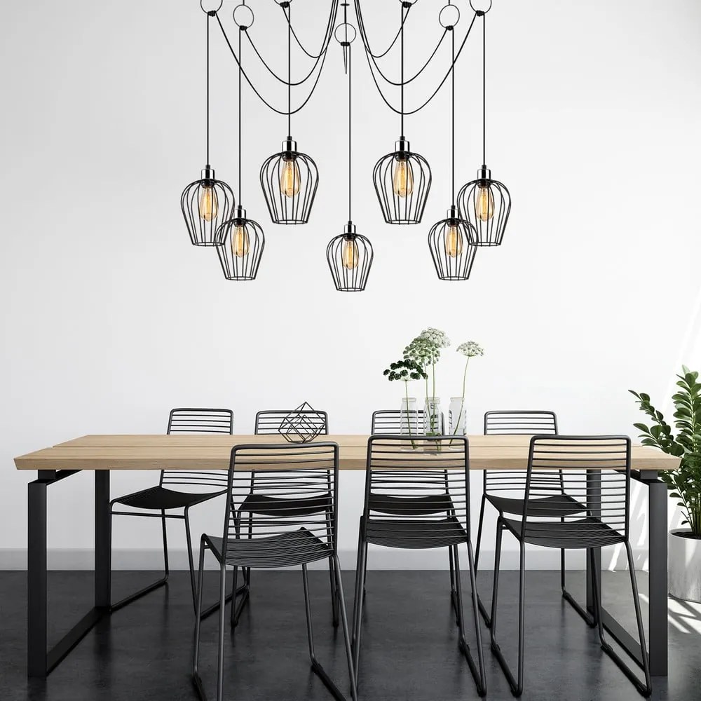 Czarna lampa wisząca z 6 kloszami Opviq lights Tel