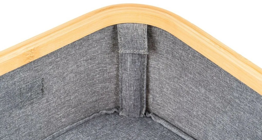 Pojemnik do przechowywania G21 30 x 15 x 15 cm, bambusowy z pokrywką, szary