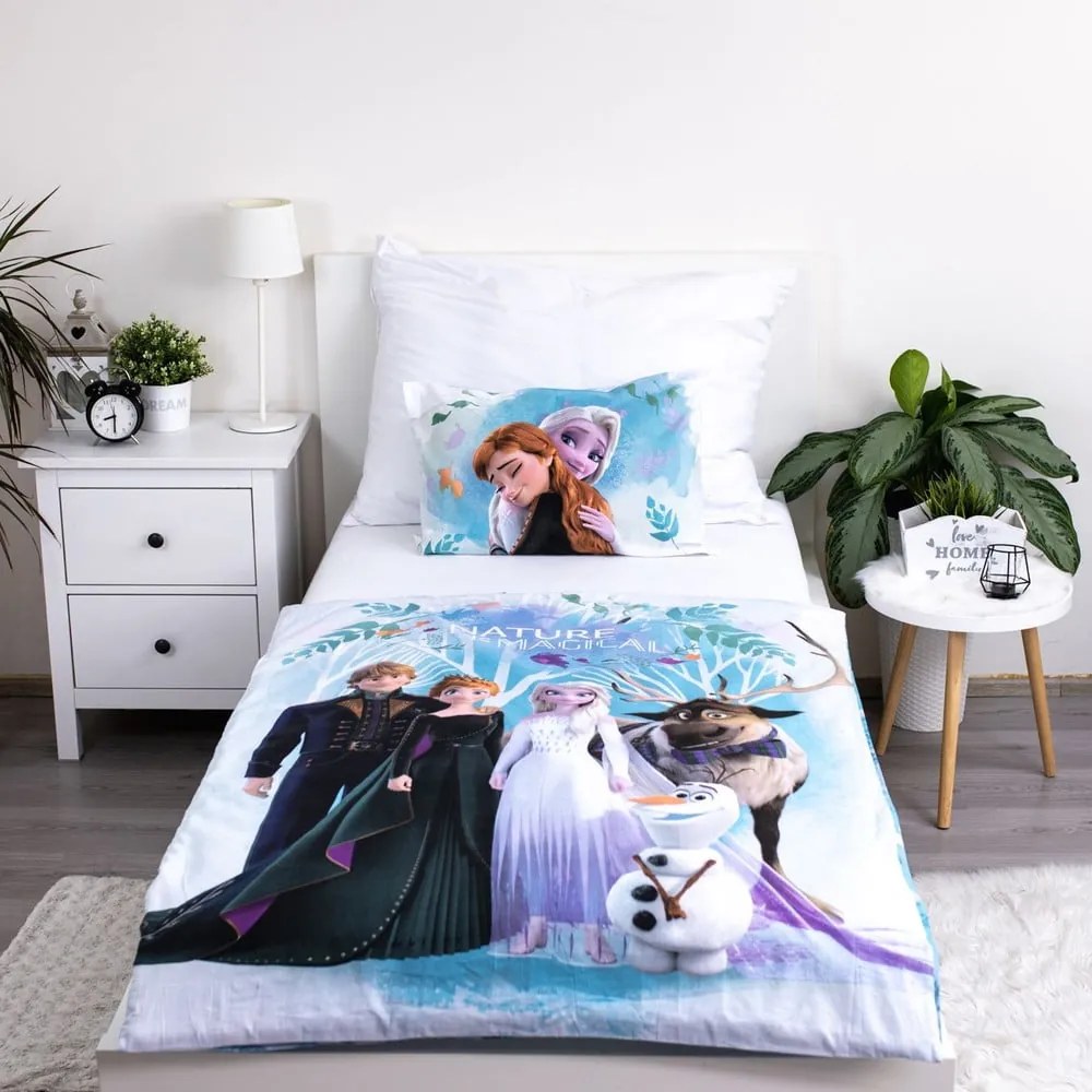 Niebieska bawełniana pościel dziecięca do łóżeczka 100x135 cm Frozen "Blue" – Jerry Fabrics