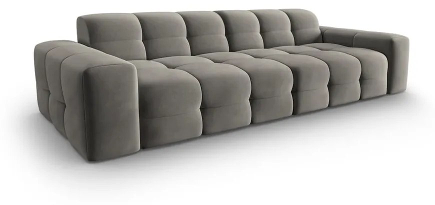 Szara aksamitna sofa 255 cm Kendal – Micadoni Home