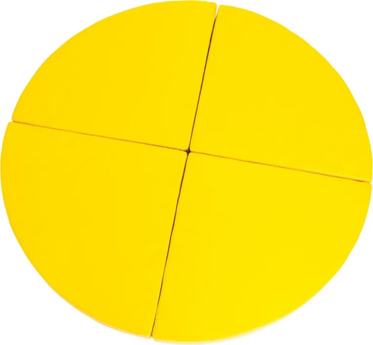 Geometryczny materac piankowy ćwiartka Quartelo, kolor żółty