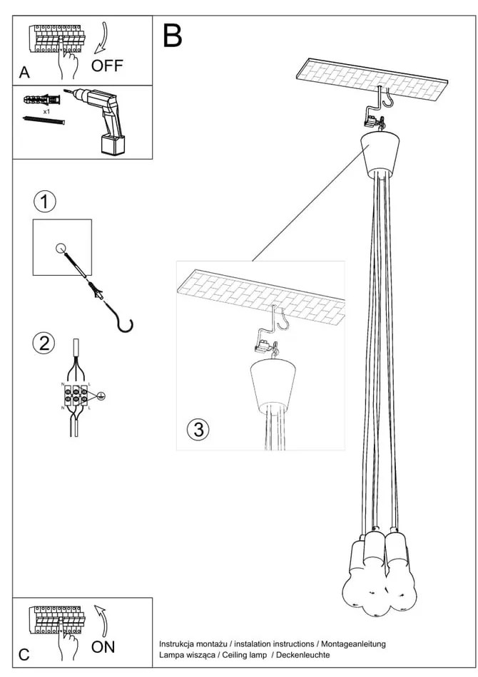 Biała lampa wisząca ø 25 cm Rene – Nice Lamps