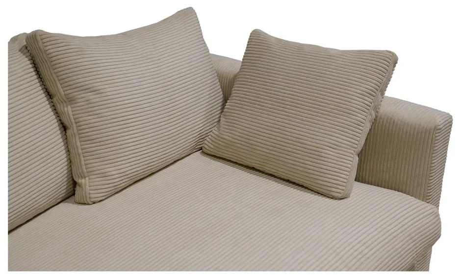 Beżowa sztruksowa sofa 266 cm Comfy – Scandic