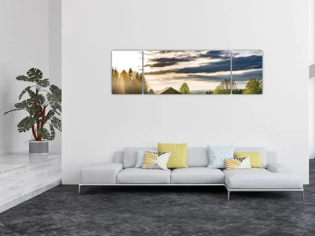 Obraz domku leśnego (170x50 cm)