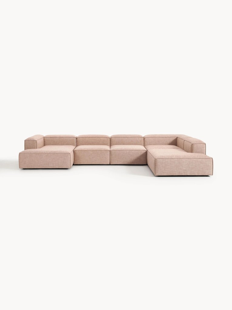 Sofa modułowa z mieszanki lnu Lennon