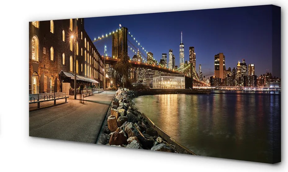 Fotoobraz na płótnie Nocne Odbicia w Rzece