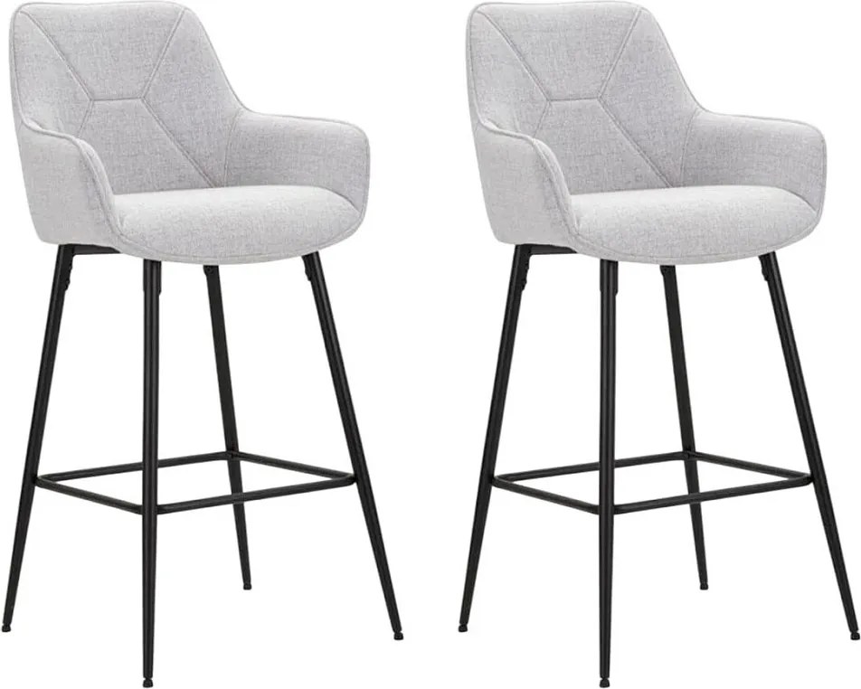 Zestaw krzeseł barowych w kolorze szarym 2 szt. 55X55X109 cm
