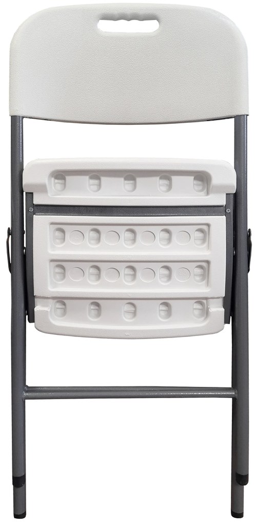 Krzesło cateringowe bankietowe do ogrodu składane z tworzywa sztucznego kolor biały