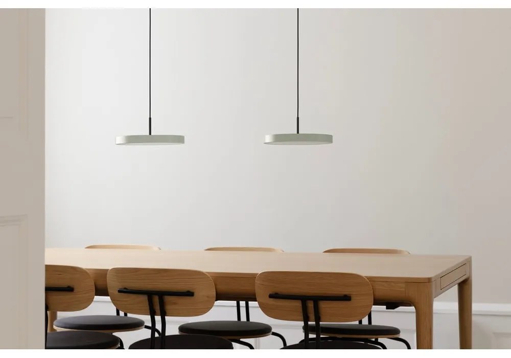 Szałwiowa metalowa lampa wisząca LED ze ściemniaczem i metalowym kloszem ø 31 cm Asteria Plus – UMAGE