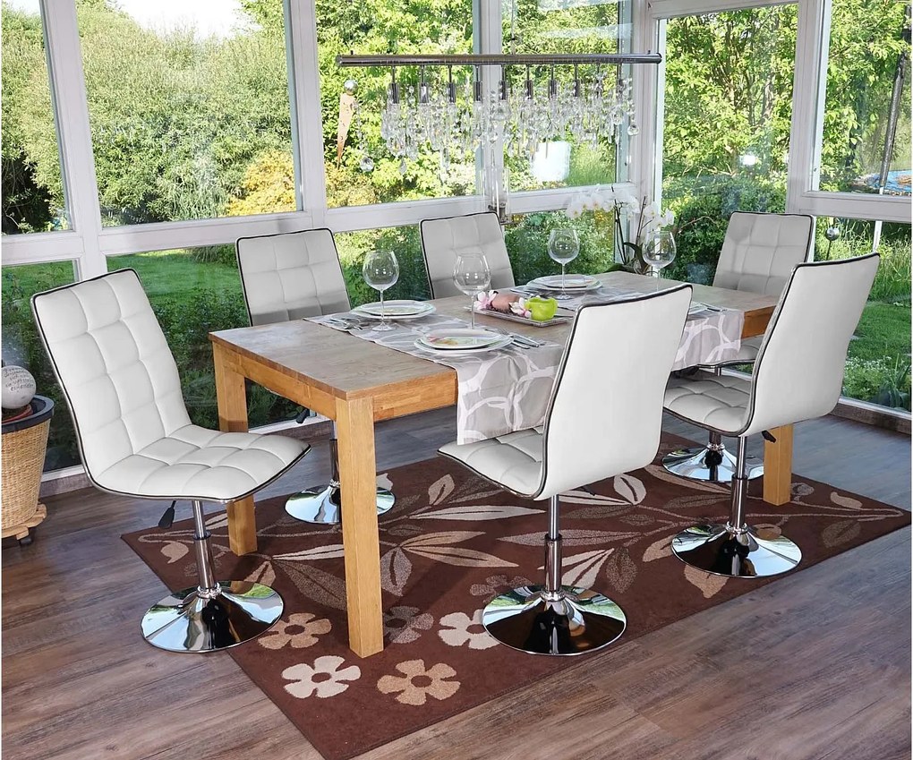 Krzesło do jadalni MCW-C41 (zestaw 6 sztuk),  białe