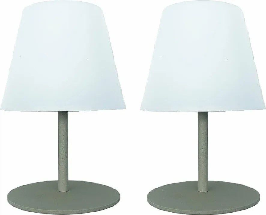 Zestaw 2 Bezprzewodowych Lamp Stołowych TWINS Oliwkowa Zieleń, LED, 16 cm, Ciepła/Zimna Biała, Ładowanie USB-C