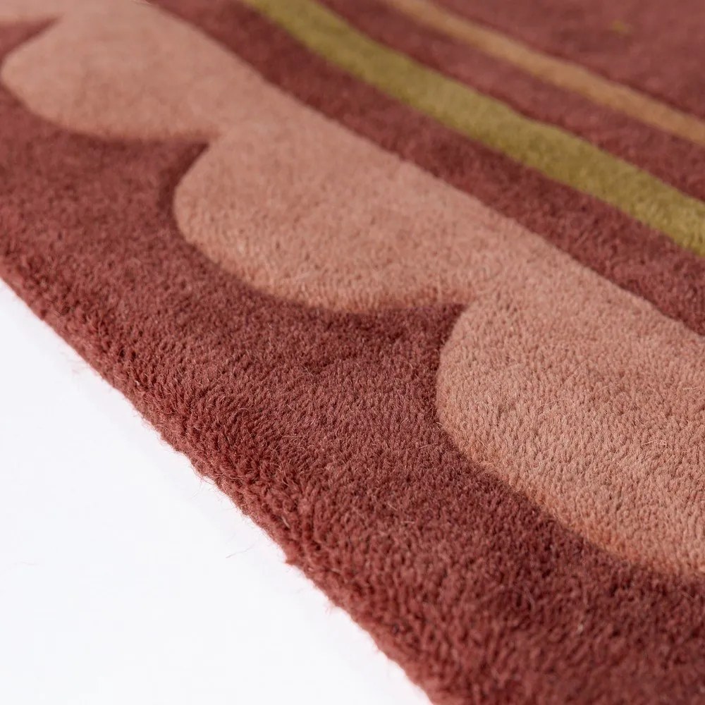 Bordowy wełniany dywan tkany ręcznie 160x230 cm Lois – Flair Rugs