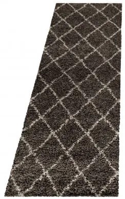 Dywan shaggy Alvor Romby brązowy 80 cm x 250 cm