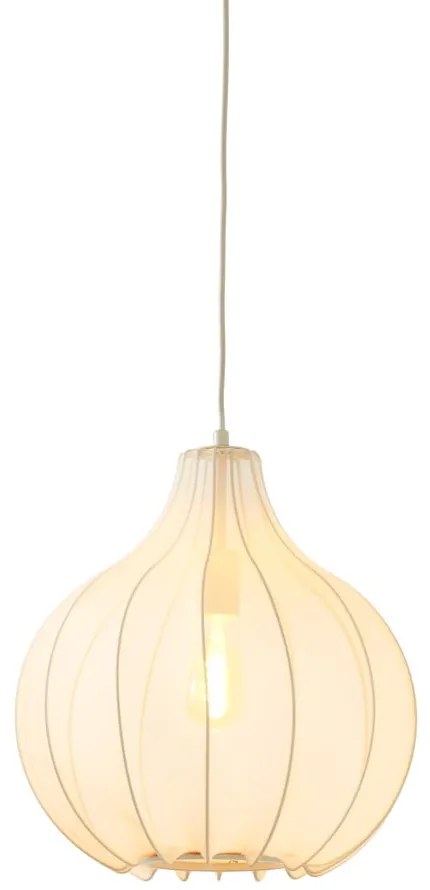 Beżowa lampa wisząca z tekstylnym kloszem ø 39 cm Elati – Light &amp; Living