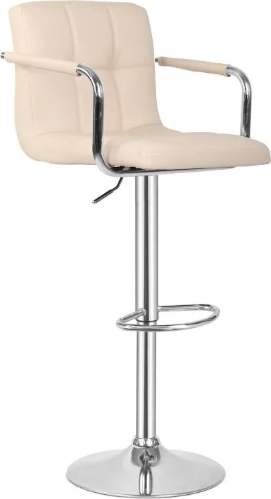 MIADOMODO Krzesło barowe 2szt, z podłokietnikami, beżowe