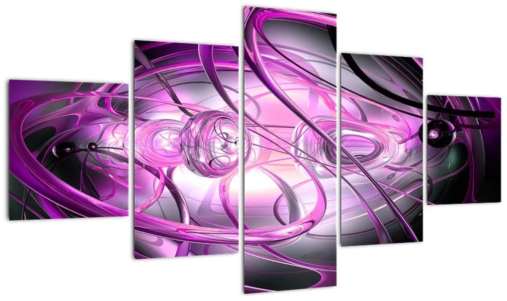 Obraz pięknej fioletowej abstrakcji (125x70 cm)