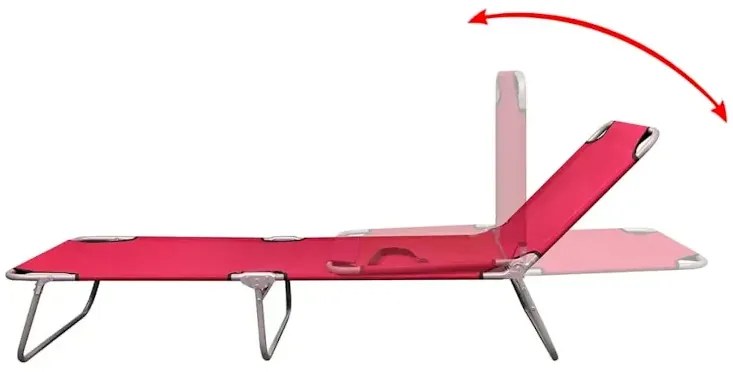 Składany leżak ogrodowy czerwony N2-G10