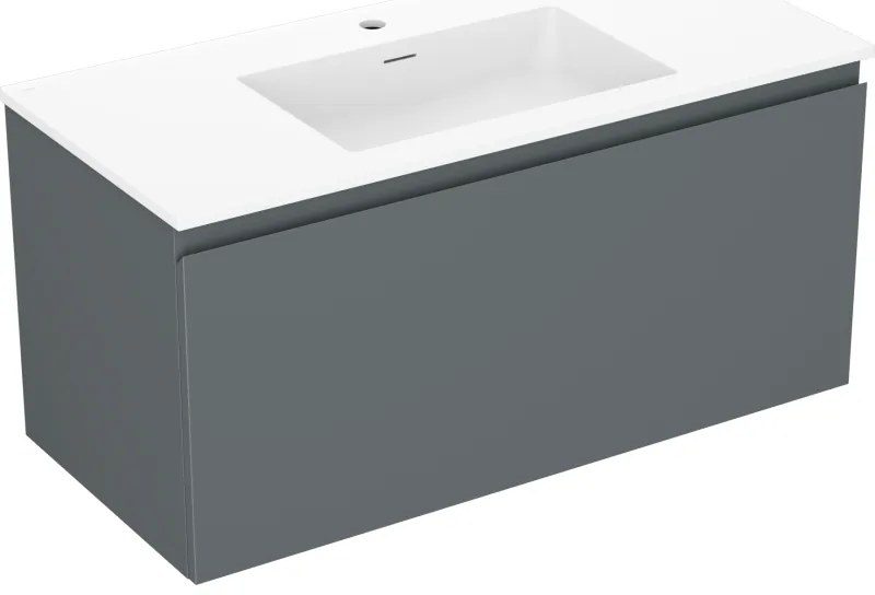 Mexen Orio szafka łazienkowa 100 cm z umywalką Otis, 1 szuflada, grafit mat/biała mat - 91A10-10047-1-BF66-W18M01
