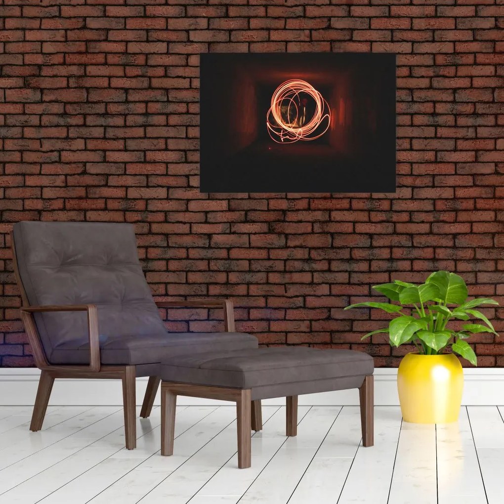 Obraz na szkle - linie w tunelu (70x50 cm)