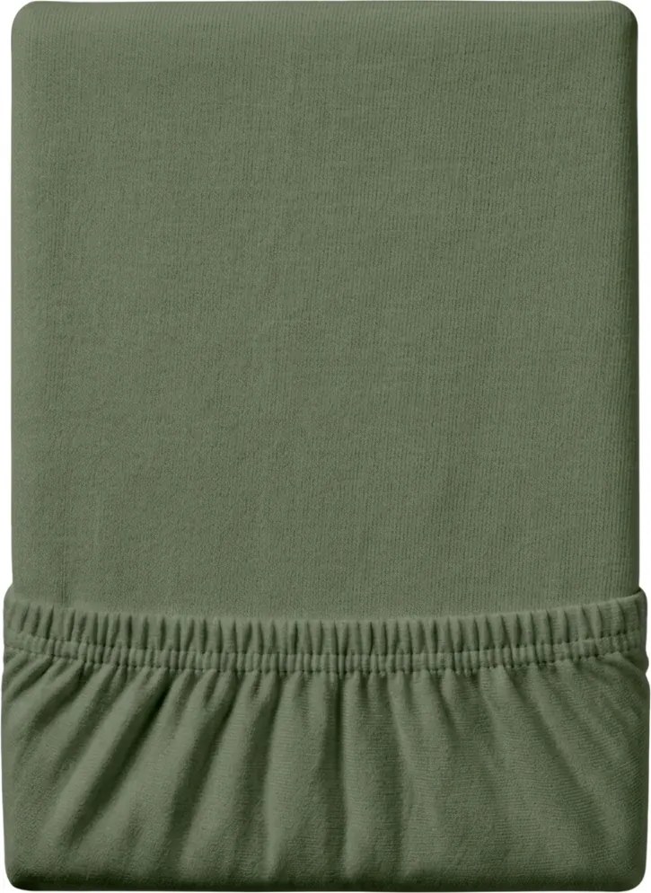 PrzytulneMieszkanie.pl Jersey prześcieradło EXCLUSIVE ciemnozielone 90 x 200 cm
