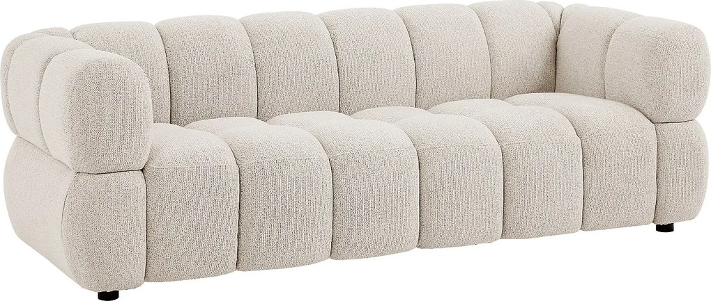 Kanapa 3-osobowa z teksturowanej tkaniny w kolorze beżowym PAVIRA