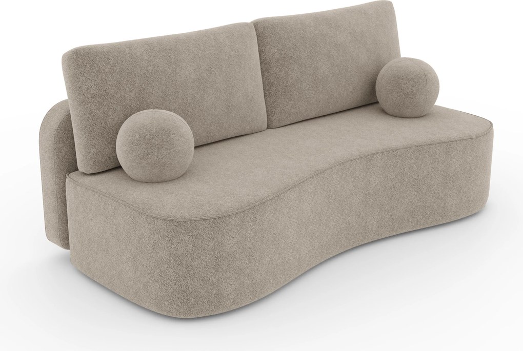Masseno Sofa ROTONDO z funkcją spania i pojemnikiem na pościel - Beżowy - ANTHOLOGY 2