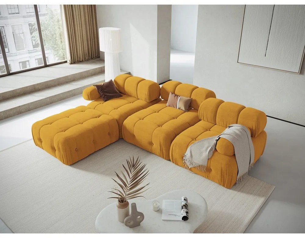 Musztardowy narożnik Ferento – Cosmopolitan Design