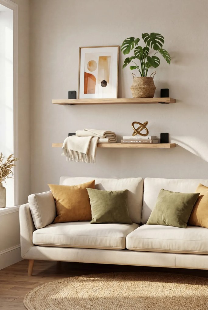 2 klasyczne półki ścienne dąb craft złoty 80 cm H5-N04