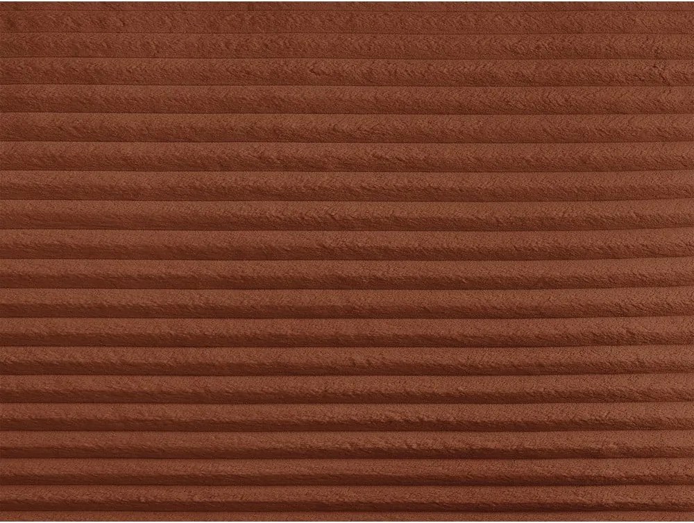 Ceglasta sztruksowa rozkładana sofa 257 cm Lucien – Bobochic Paris