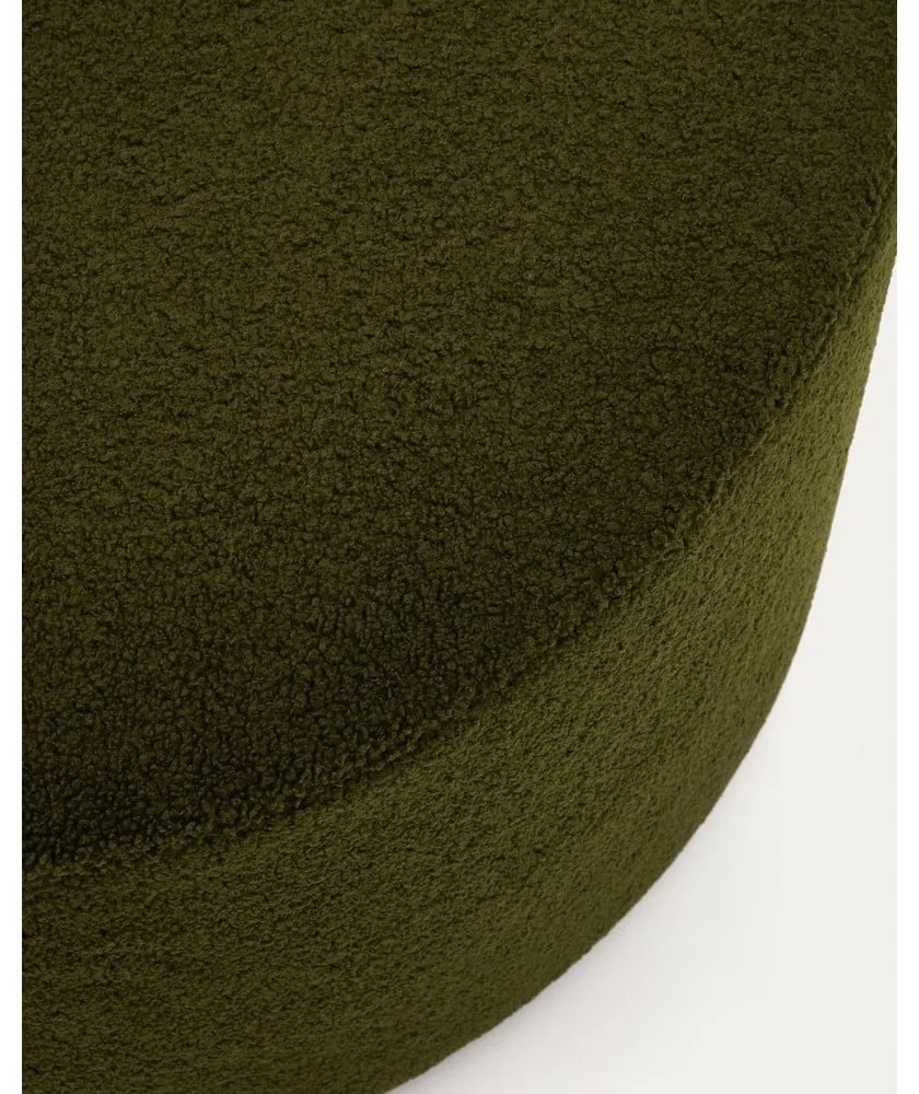 Zielony puf z materiału bouclé Kaeli – Kave Home